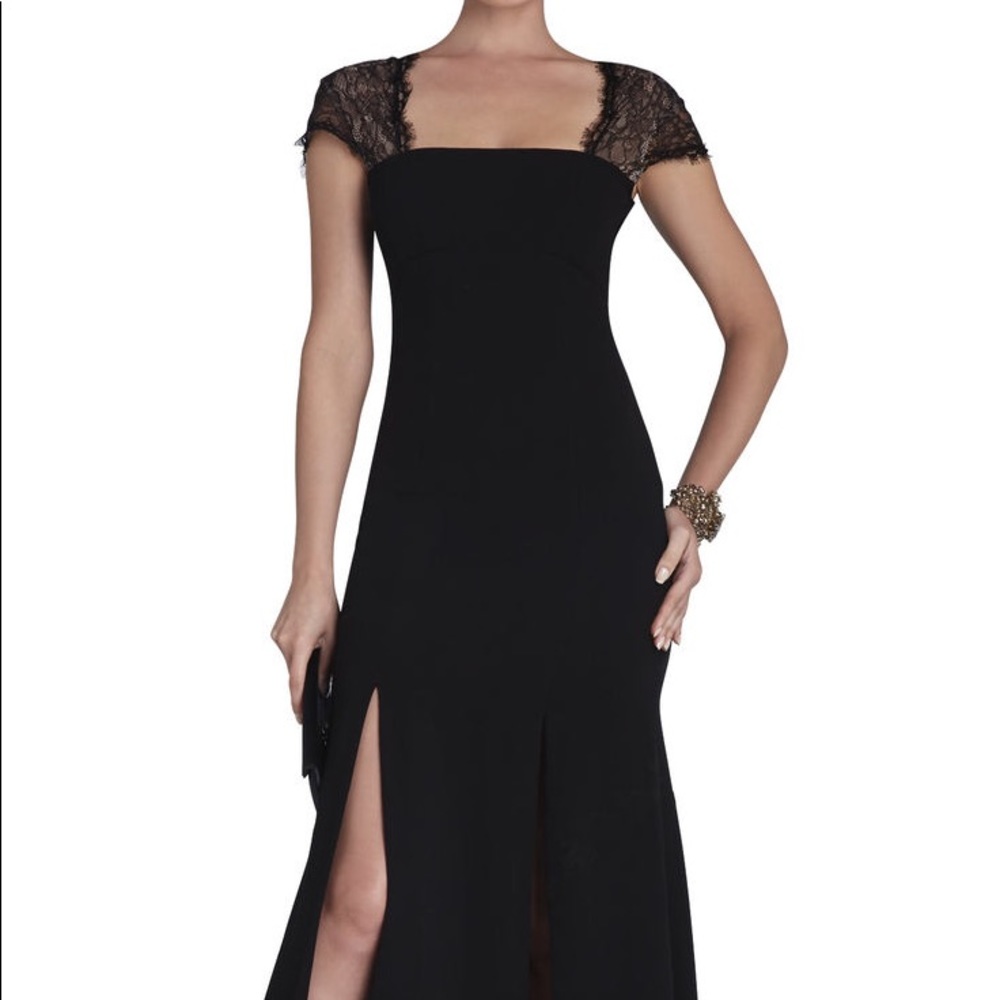 BCBG Julia Fitted Lace-Back Gown